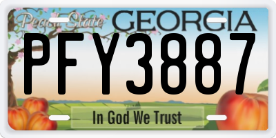 GA license plate PFY3887