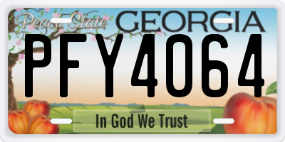 GA license plate PFY4064