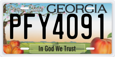 GA license plate PFY4091