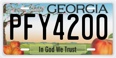GA license plate PFY4200