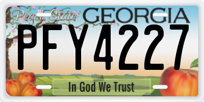 GA license plate PFY4227