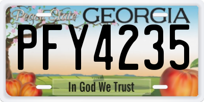 GA license plate PFY4235