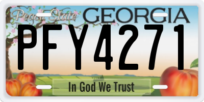 GA license plate PFY4271