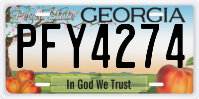 GA license plate PFY4274