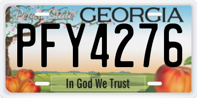 GA license plate PFY4276