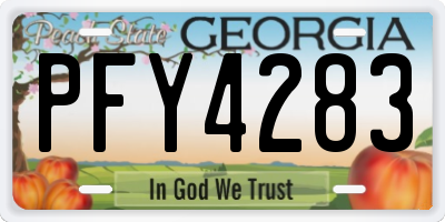 GA license plate PFY4283