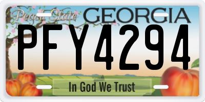 GA license plate PFY4294