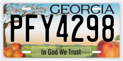 GA license plate PFY4298