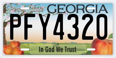 GA license plate PFY4320