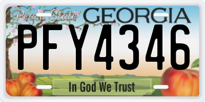 GA license plate PFY4346