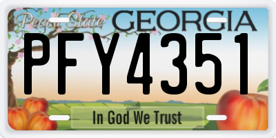 GA license plate PFY4351