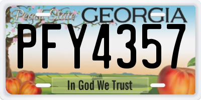GA license plate PFY4357