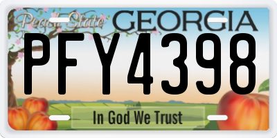 GA license plate PFY4398