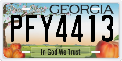 GA license plate PFY4413
