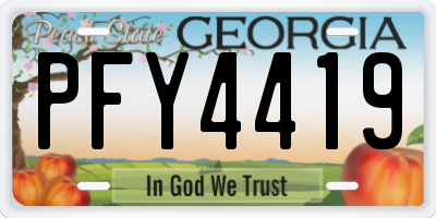 GA license plate PFY4419