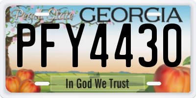 GA license plate PFY4430