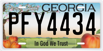 GA license plate PFY4434