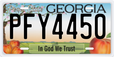 GA license plate PFY4450