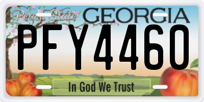GA license plate PFY4460