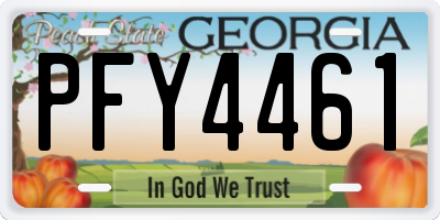 GA license plate PFY4461