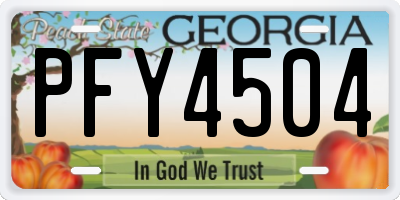 GA license plate PFY4504