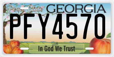 GA license plate PFY4570