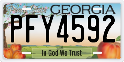 GA license plate PFY4592
