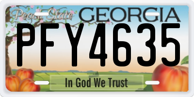 GA license plate PFY4635