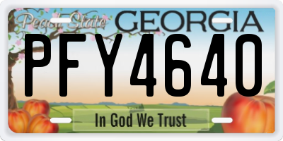 GA license plate PFY4640