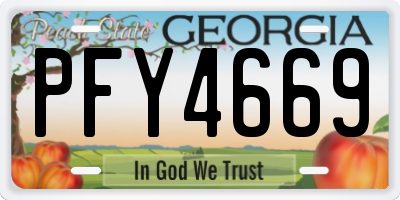 GA license plate PFY4669