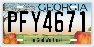 GA license plate PFY4671