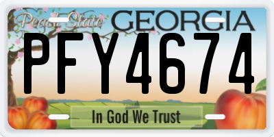 GA license plate PFY4674