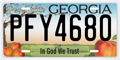 GA license plate PFY4680