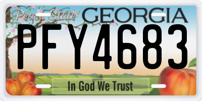 GA license plate PFY4683