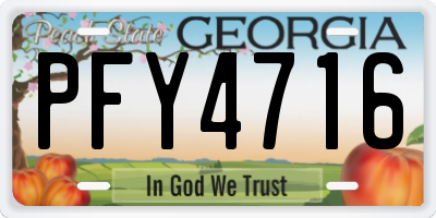 GA license plate PFY4716