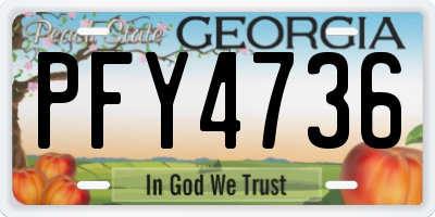 GA license plate PFY4736