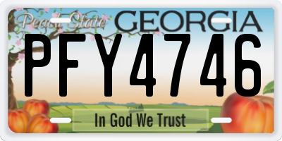 GA license plate PFY4746