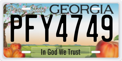 GA license plate PFY4749