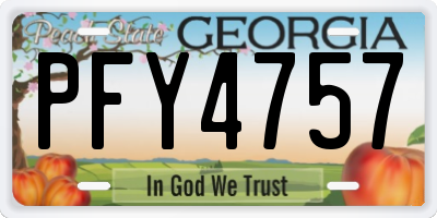 GA license plate PFY4757