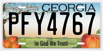 GA license plate PFY4767
