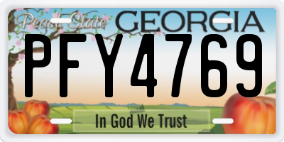GA license plate PFY4769