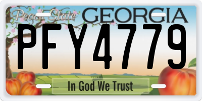 GA license plate PFY4779