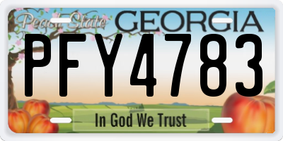 GA license plate PFY4783