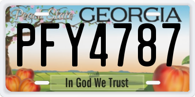 GA license plate PFY4787