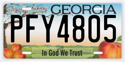 GA license plate PFY4805