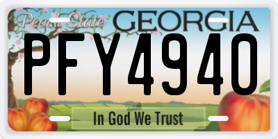 GA license plate PFY4940