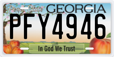 GA license plate PFY4946
