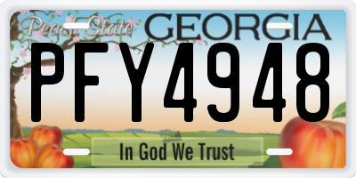 GA license plate PFY4948