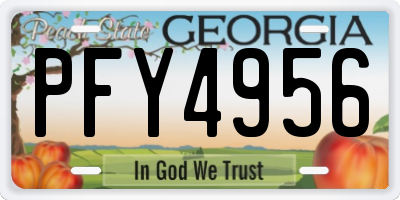 GA license plate PFY4956