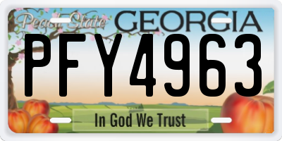 GA license plate PFY4963